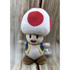 Super Mario Bros Toad Mushroom Plush 8" 2017 Nintendo